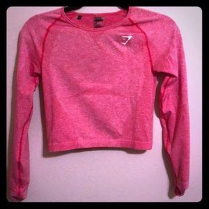 Coral seamless gymshark crop top